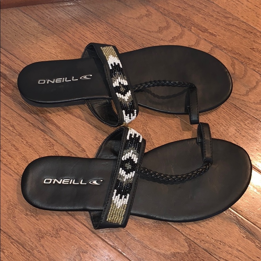 O’Neill Beaded & Braided Flip Flops.